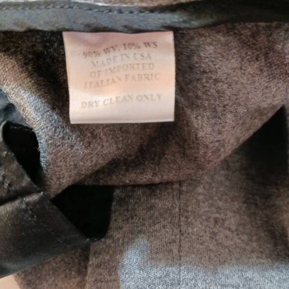 NELLIE PARTOW Wool Cashmere Pants 12 Straight Leg Trousers 33x29 Pleats Gray‎ - Picture 5 of 5